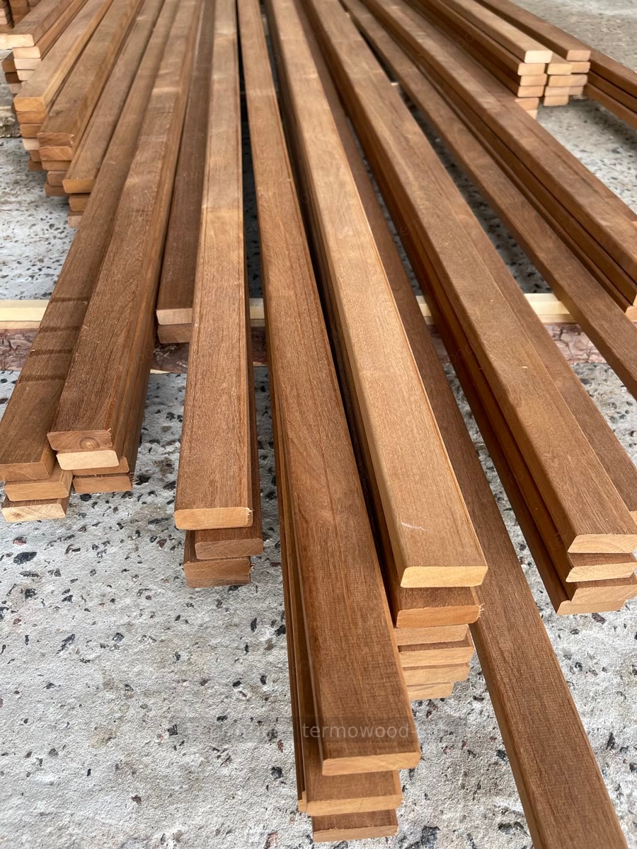 Реечный брусок из термоберёзы