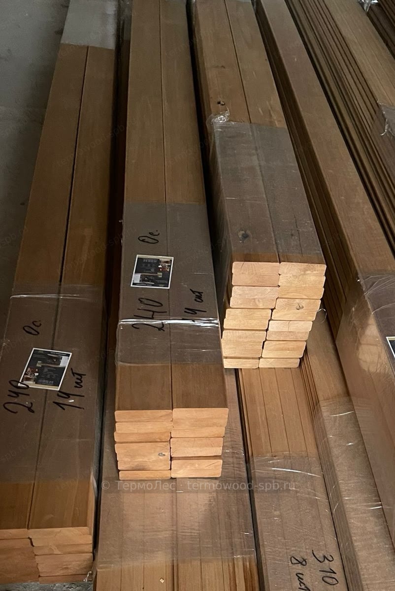 Полок из термоосины/ольхи 27×140 мм (1500–3000 мм)