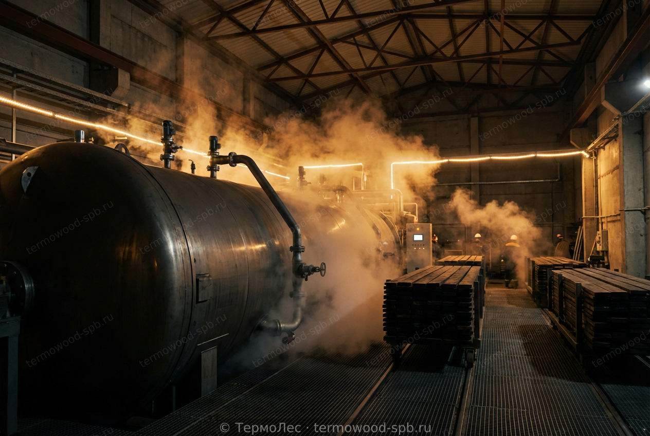 Термокамера для производства термодерева